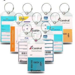 Luggage Tag Holders - Holds Tags for Carnival, Princess, Holland America, MSC, NCL, Cunard - Pack of 10-CruiseHabit